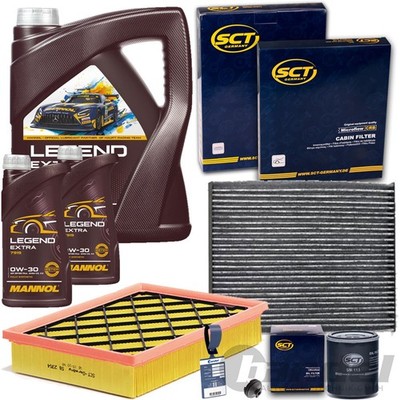 SCT FILTERSET 5-tlg+MANNOL 0W30 ÖL passend für FORD S-MAX WA6 GALAXY 3 MONDEO 5