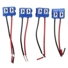 4PCS H7 Ceramic Bulb Socket with Wiring Harness Pigtail Adapter Plug Connector f
