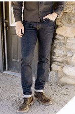 Hiroshi Kato The Scissors Men  s Raw Indigo Selvedge Denim Slim Tapered