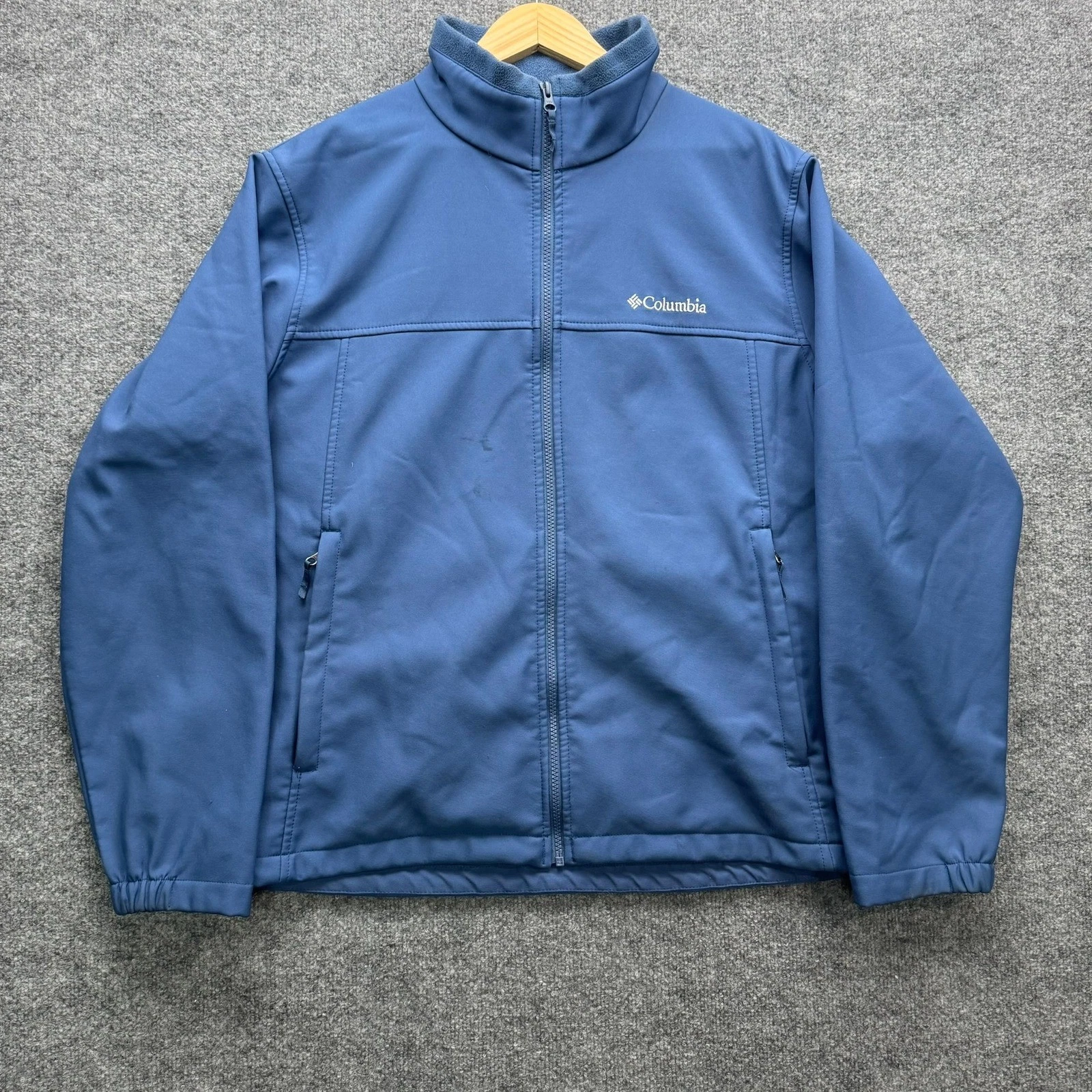 Columbia Jacket Men's Size XL Blue Full Zip Fleece Lined Warm Outdoor Coat