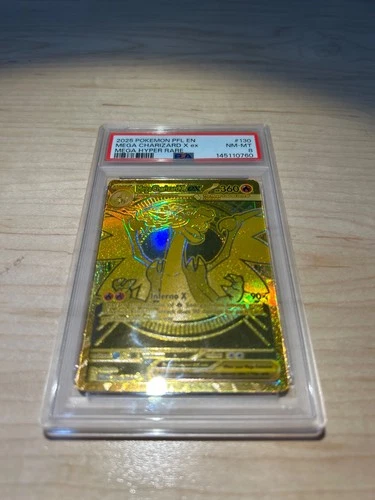 2025 POKEMON PFL EN-PHANTASMAL FLAMES MEGA HYPER RARE MEGA CHARIZARD X EX PSA 8