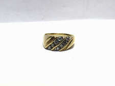 MENS 14KT DIAMOND BAND RING .64CTTW diagonal diamonds 7.2 grams