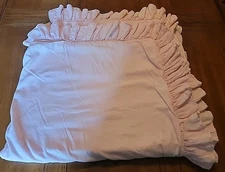 Rare!!!Pottery Barn Kids Pink Ruffle Organic Cotton Duvet Cover  Full Queen