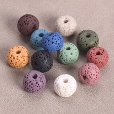 40pcs Natural Volcano Lava Stone 8x6mm 10x7mm Rondelle Drum Shape Crafts Beads