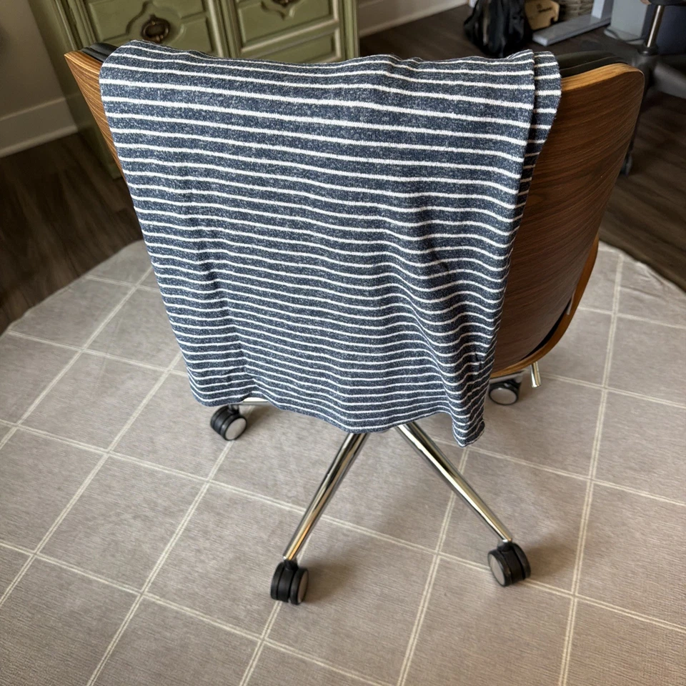 aden от aden + anais 3шт комплект вязаный пеленки одеяло, шляпа и чехол темно-синий полоски - Изображение 3 из 4