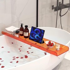 Clear Acrylic Bathtub Tray Luxury Bath Tub Tray Caddy for Tub Waterproof Bath...