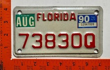 1990 Florida Motorcycle License plate