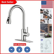High Arc Stainless Steel Kitchen Faucet with 360 Swivel and Pull Down Sprayer