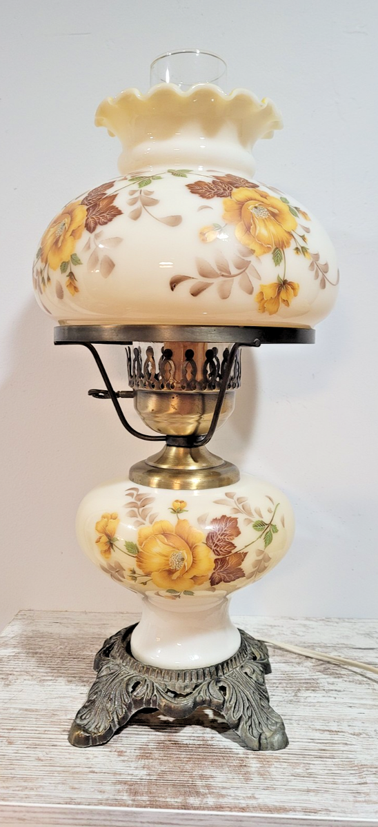 Vintage Hedco 3004 Gone With The Wind Hurricane Lamp Hand Painted