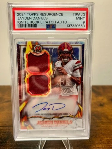 2024 Topps Resurgence Ignite RC Rookie Patch Auto Jayden Daniels #IPA-JD PSA 9
