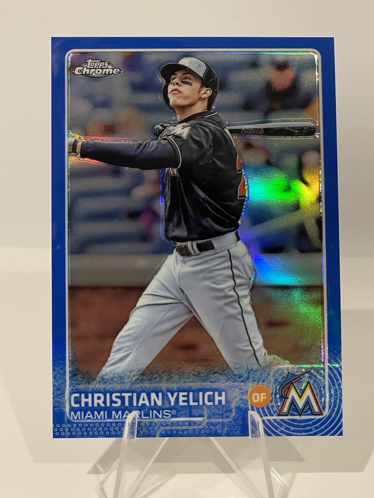 2015 Topps Chrome Christian Yelich #48 Blue Refractor 22/150