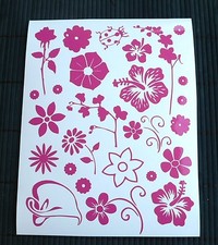 Kit 26 adesivi Fiori e coccinella auto moto scooter decal vynil fiore flower