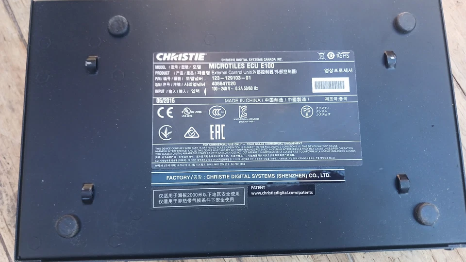 Christie 123-129103-01 MICROTILES ECU E100 - Unidad de control externo Foto 4 de 4