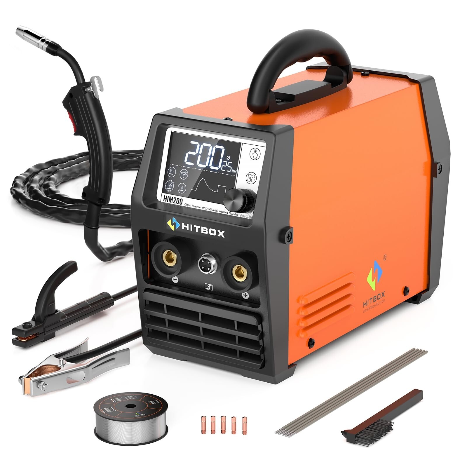 Useful MIG Welder 110/220V IGBT Inverter Gasless/Lift TIG Welding Machine HIM200