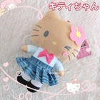 Sun-Tanned Gyaru Hello Kitty Plush Keychain Gal School Uniform Japan Sanrio Rare