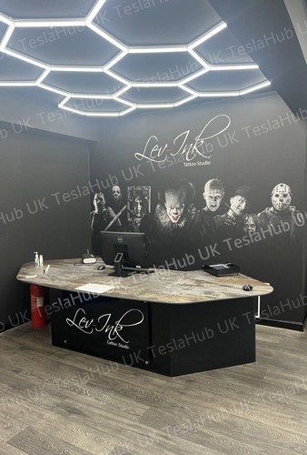 14 pc Hexagon LED Lighting Car Detail Retail Garage Workshop Gym Shop Barber - Picture 5 of 10