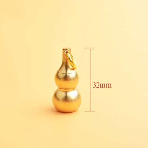 1x Brass Gourd Waterproof Pill Box Bottle Cases Pendant Keychains Necklace - - Picture 3 of 10