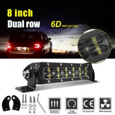 6d 8inch Dual-row Led Light Bar Spot Offroad Driving Pickup Atv Marine 4x4 Suv