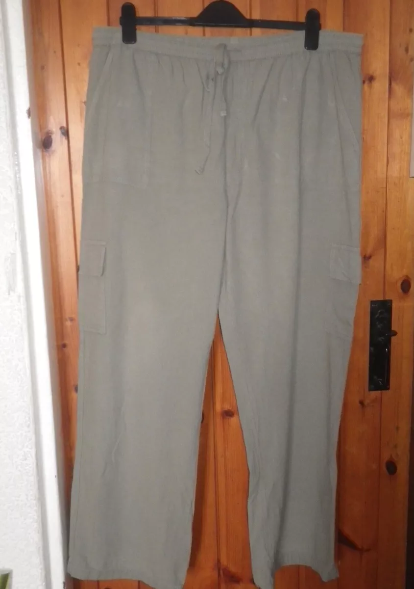 Bonmarche Ladies Cotton Trousers Large Elasticated Waist 29