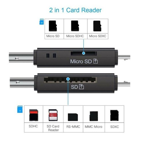 USB SD Micro USB Type C OTG 3 in1 Card Reader/Writer 2.0 Phones Laptop Tablets - Picture 4 of 10
