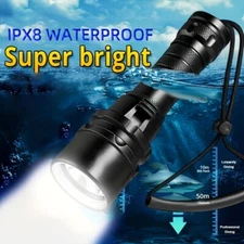 Professional Diving Light LED Waterproof Dive Scuba Lamp Underwater Flashlight