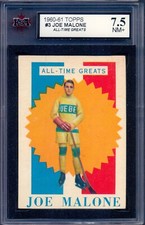 1960-61 TOPPS HOCKEY #3 Joe Malone ATG Quebec Bulldog KSA 7.5 NM+ All-Time Great