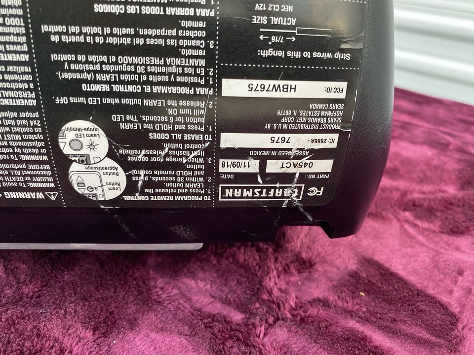 Craftsman 1/2 Hp Chain Drive Garage Door Opener W/Remote. eBay