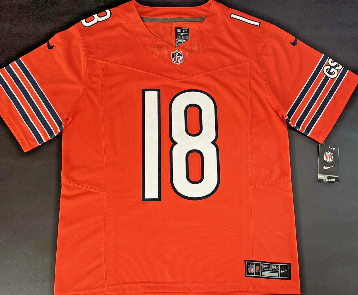 Large Caleb Williams #18 Vapor FUSE Jersey Orange Elite Quality