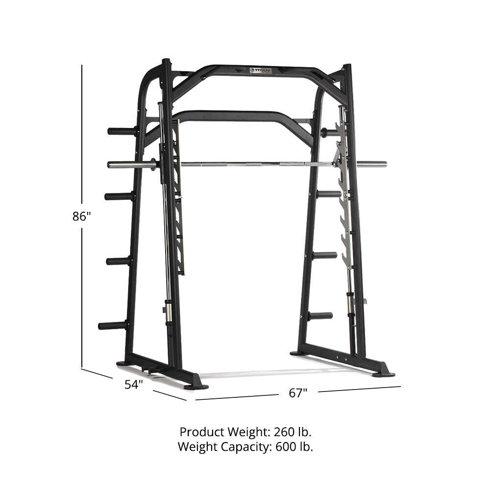 Titan Fitness Smith Machine, Counterbalanced Power Cage Squat Rack for Home Gym