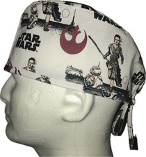 Star Wars Rey BB8 White Scrub Hat Chemo Cap
