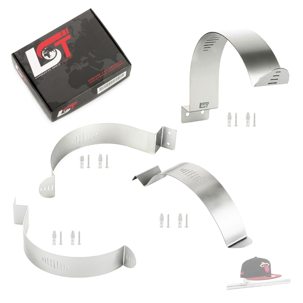 4x original lst Mützenhalterung Stainless Steel Rack for Snapbacks Hats