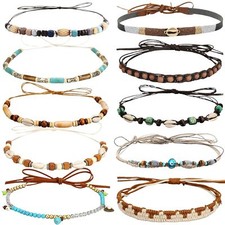 RainFlowwer 10 PCS Hat Band for Womens Cowboy Hat, Mens Hand 10 Beaded