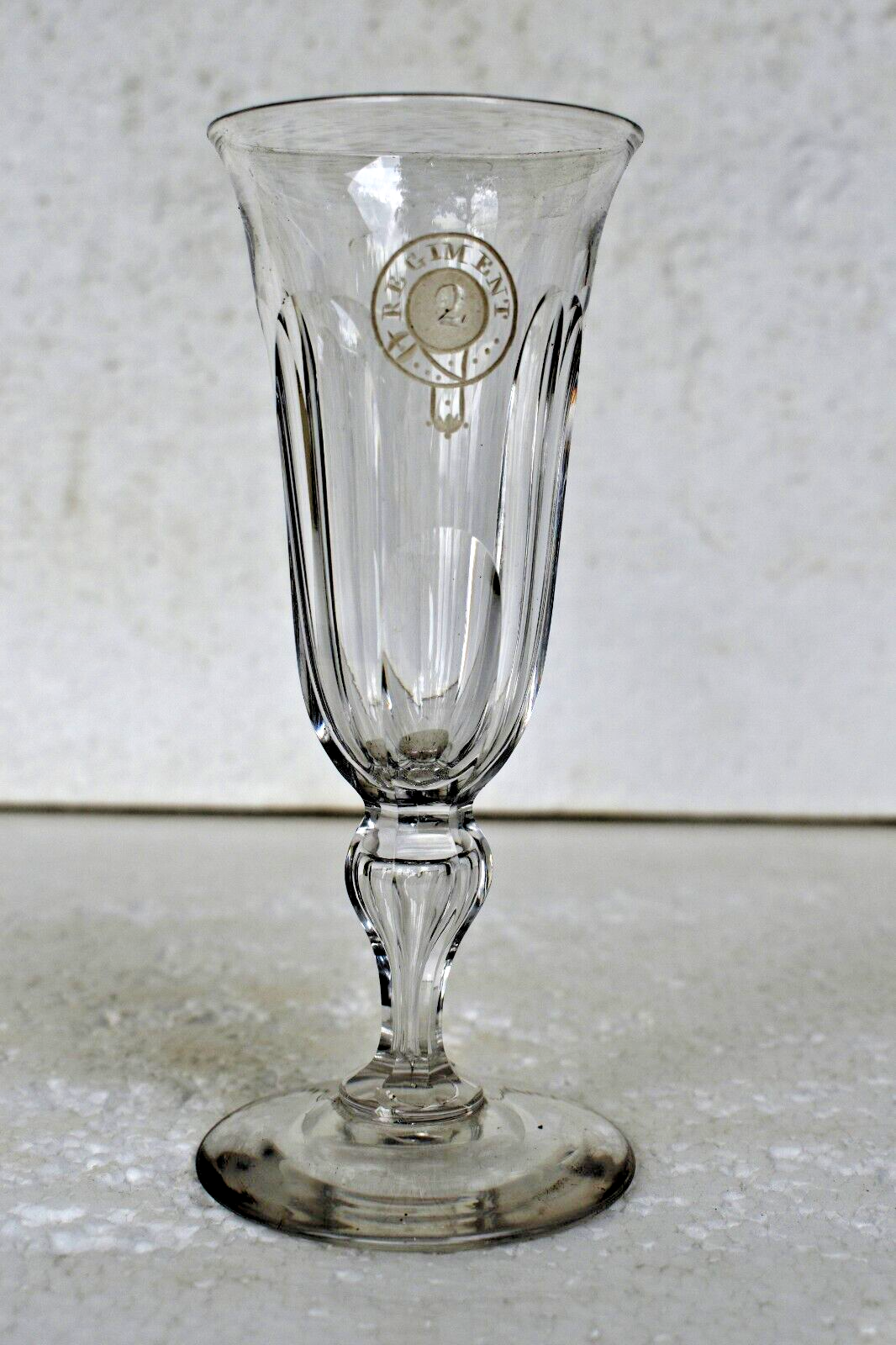 Vintage Champagne Flutes 2 Regiment Wine Glass Whisky Clear Crystal Collectibles-image