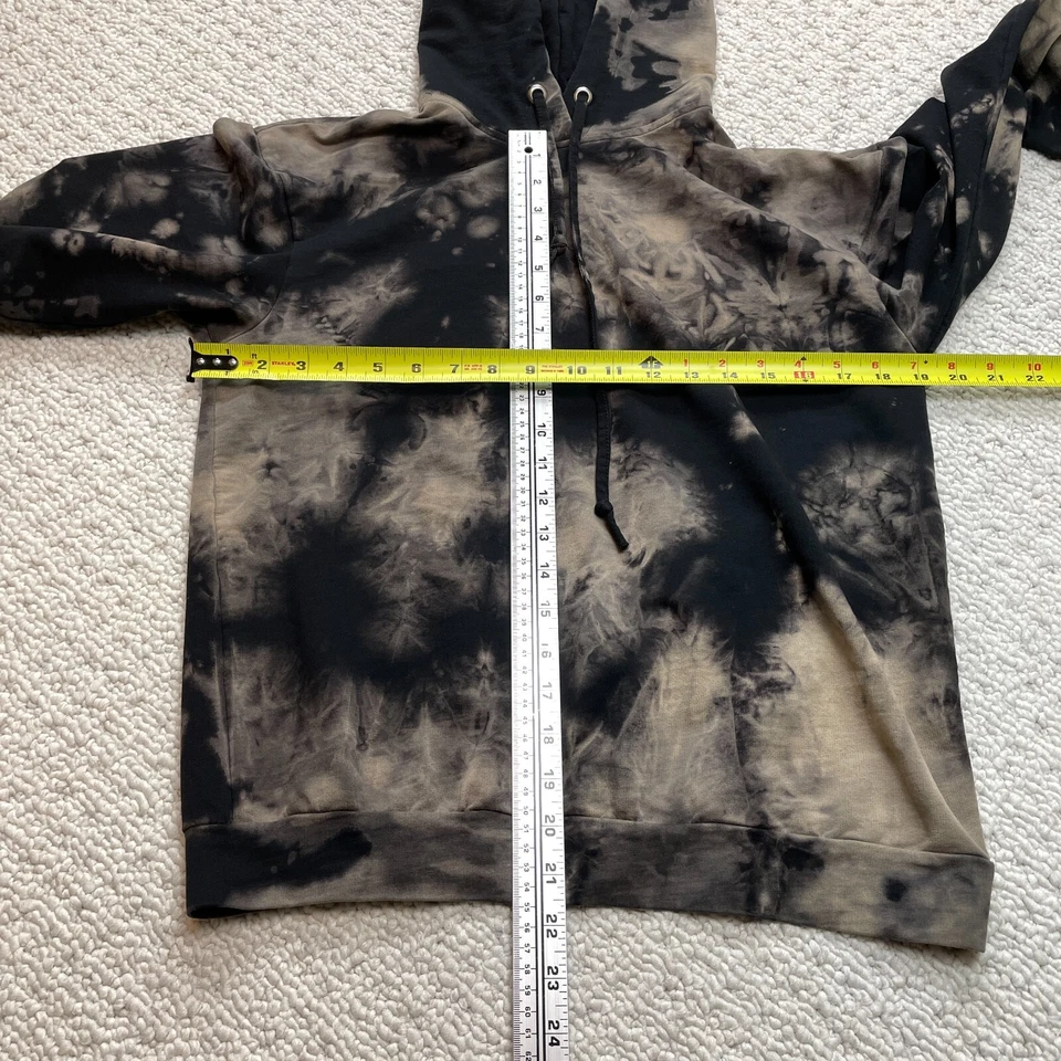 Moletom com capuz Boohoo feminino 2 preto cinza tingido com capuz cordão pulôver - Imagem 2 de 4