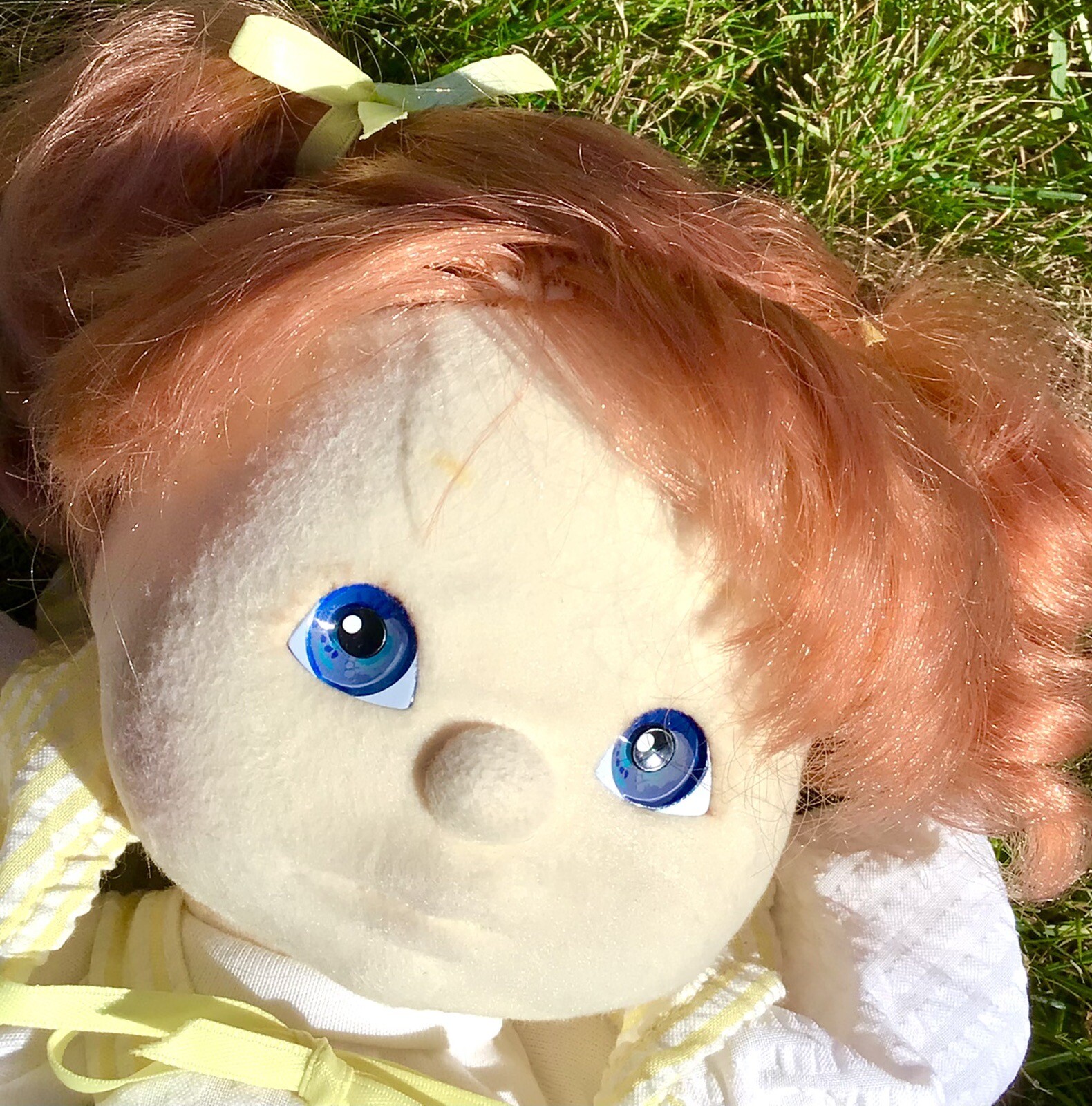 Vintage MY CHILD Doll RED Hair ORG 80s Outfit Shoes BLUE Eye DIAPER