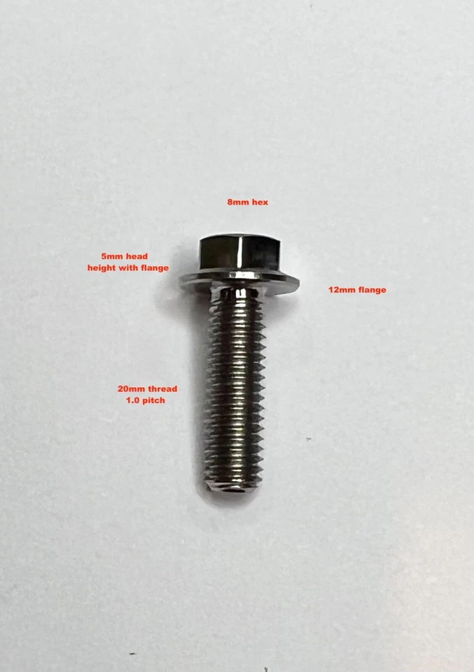 NO BRAND M6 X 20mm Titanium Hex flange Bolt Screw