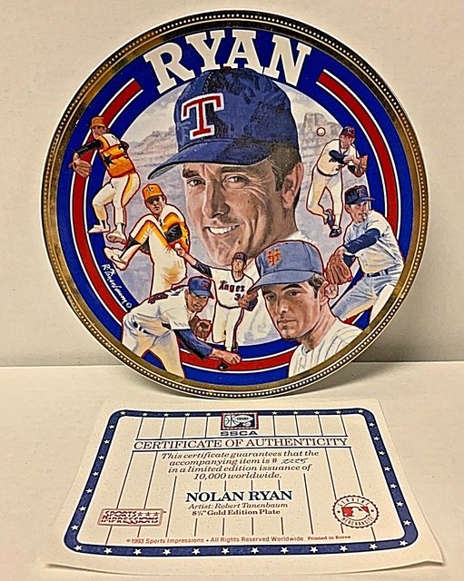 Nolan Ryan Sports Impressions Collector Plate Astros Mets Rangers eBay
