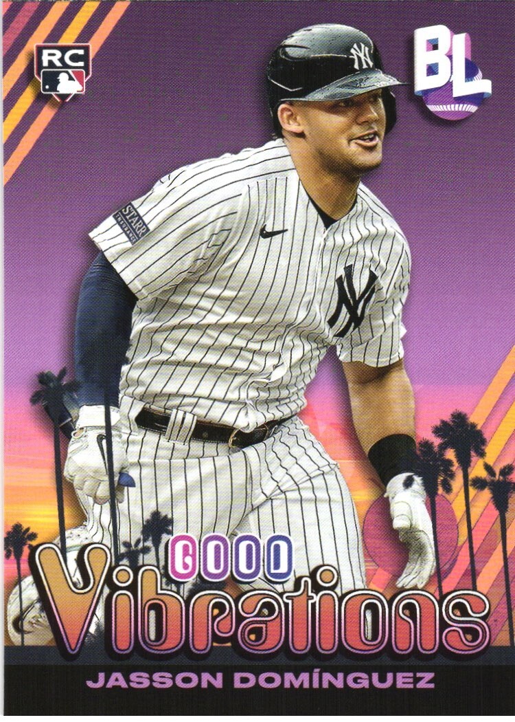 2024 Topps Big League Jasson Dominguez Good Vibrations Rookie Insert Card #GV-22