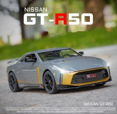 1:24 Nissan GTR 50 Alloy Diecast Sports Car Model with Sound & Light Gift Idea
