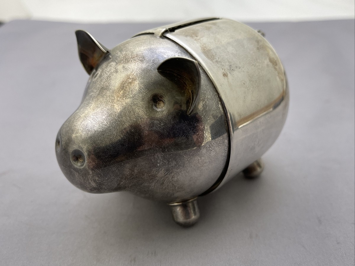 Vintage Rare Silver Plate Piggy Bank Napier z214 | eBay