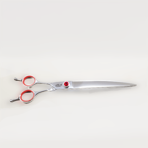 Bonika Big Red 8" Left-Handed Curved Silver Styling Scissors & Shears B-BR8CL - Picture 5 of 7