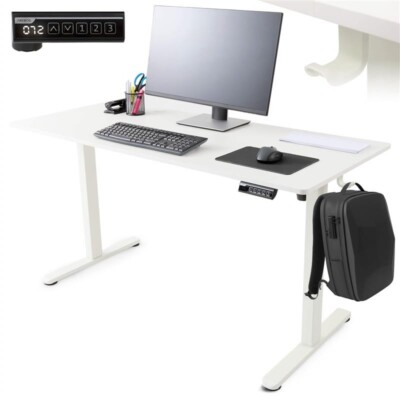 AREBOS höhenverstellbarer Schreibtisch elektrisch 140x60 cm mit Memory-Funktion