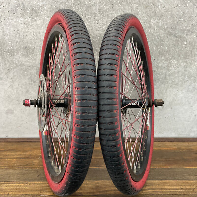 Sun Big City BMX Wheel Set 48 Hole GT Airbag Tires Red Snafu 14 3