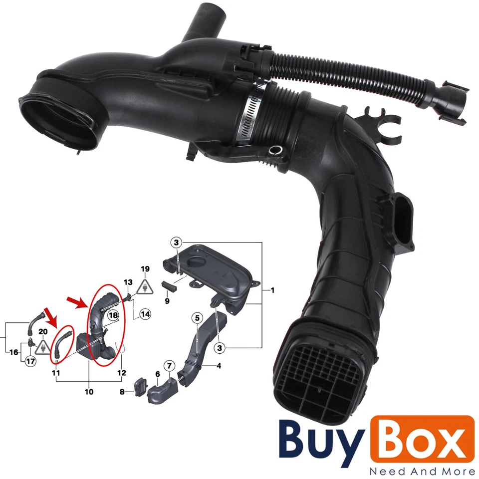 Reinluftrohr für BMW F10 F11 F07 520d | Ansaugrohr Luftschlauch | 13718512014 - Bild 3 von 4