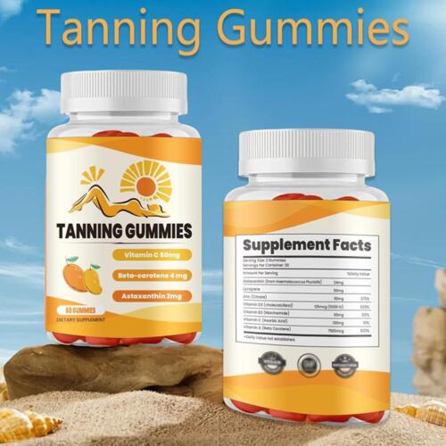 Bräunung_Gummis, natürliche Bräunungsergänzung für Hautgesundheit & Glanz 60 Stück 125g - Bild 9 von 13