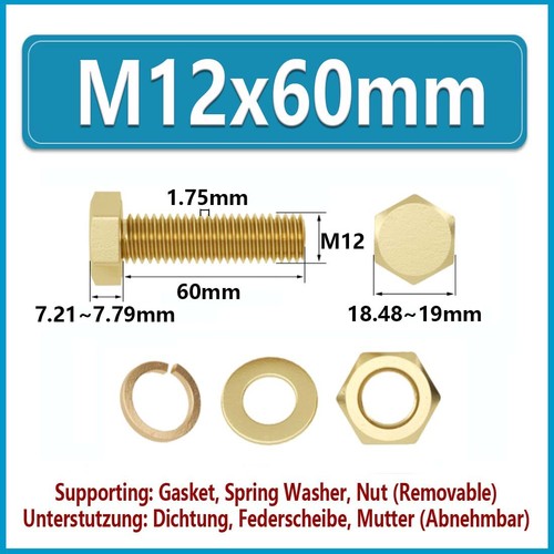Tornillos hexagonales de latón M3 ~ M16 con tuercas y arandelas y pernos completamente roscados - Imagen 73 de 97