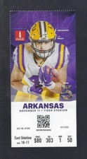 JUSTIN JEFFERSON DEBUT 2018 LSU 1st NCAA COLLEGE GAME VIKINGS NFL WR FULL TICKET