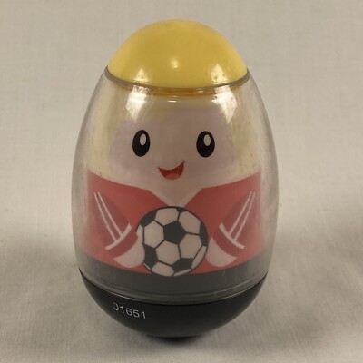 Weebles Wobble Hasbro Playskool 2009 #9 Soccer Player Blond Red Jersey Boy Ball