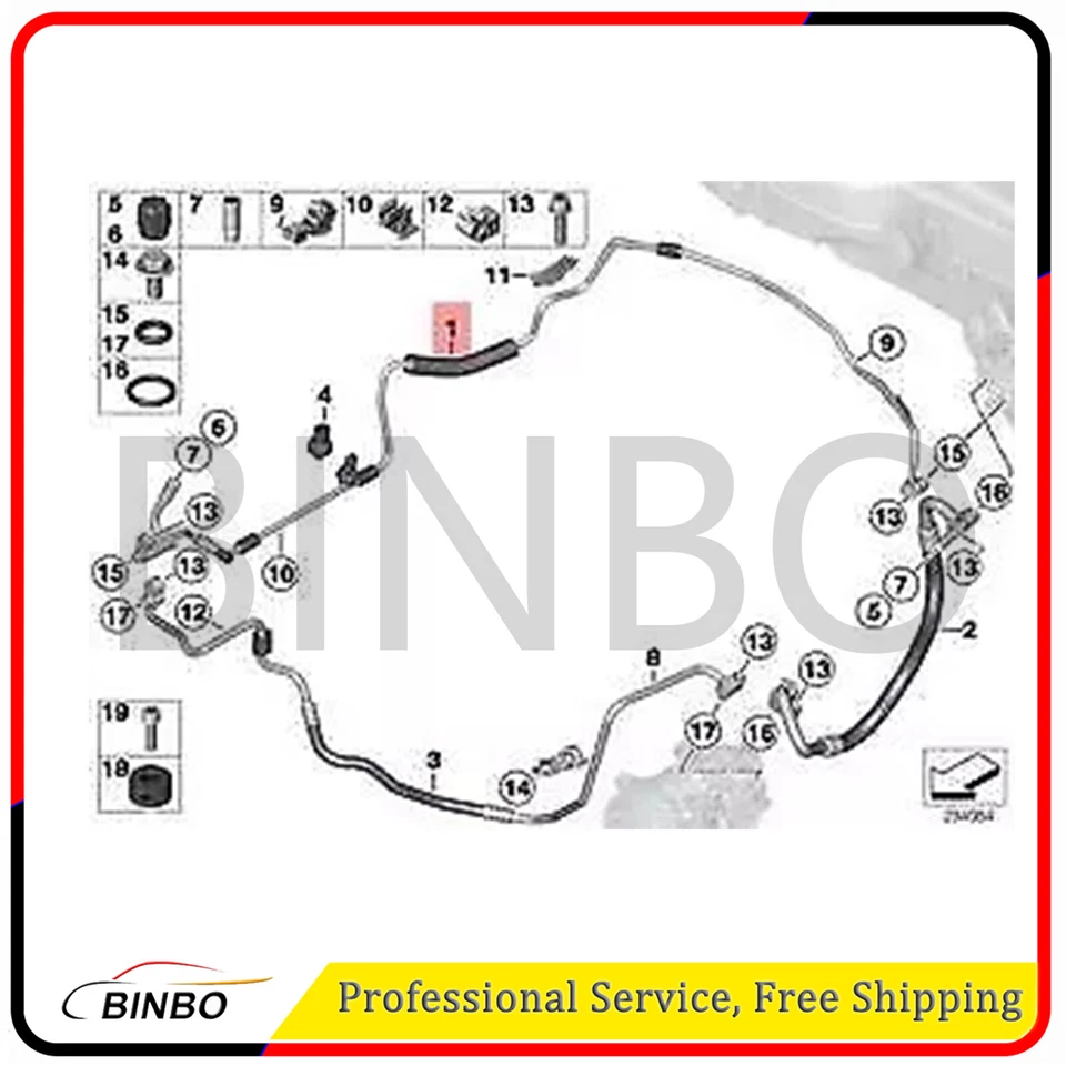 EVAPORATOR CONDENSER PRESSURE HOSE 64539151738 Fit For BMW E84 E90 — 第 2/2 张图片