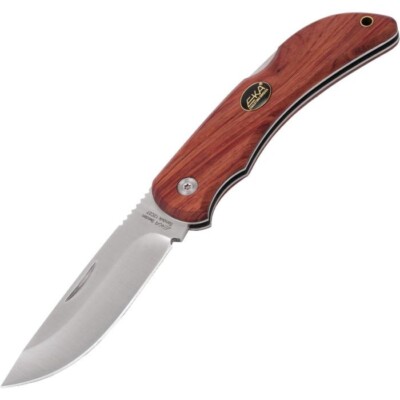 EKA Swede 10 Folding Knife 3.5'' Sandvik 12C27 Steel Blade Bubinga Wood Handle